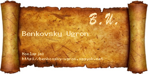Benkovsky Ugron névjegykártya